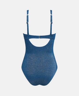 Women's Shimmering One-Piece Swimsuit with Plunging Neckline