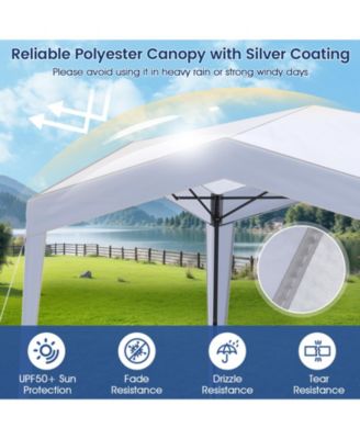 10x10 ft Pop-Up Canopy Tent with Wheeled Bag, 8 Stakes & 4 Wind Ropes