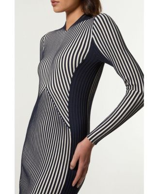 Women's Fitted Long Sleeve Midi Dress