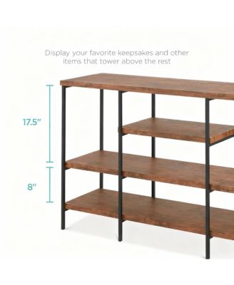 4-Tier 55" Rustic Industrial Console Table for Living Room Decor