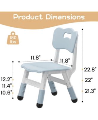 Kids Chair 2 Pack, 3 Levels Height Adjustable Kid Chair, Plastic Toddler Chairs for Children Boys Girls Age 2-6, Suitable for Indoor Use, Home