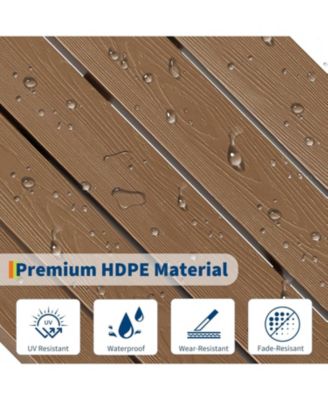 HDPE Adirondack Chair Set of 2, Wood Texture Patio Furniture