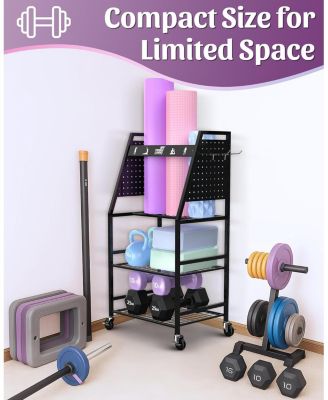 Yoga Mat Storage Racks,Home Gym Storage Rack for Dumbbells Kettlebells Foam Roller,Workout Equipment Storage Organizer.