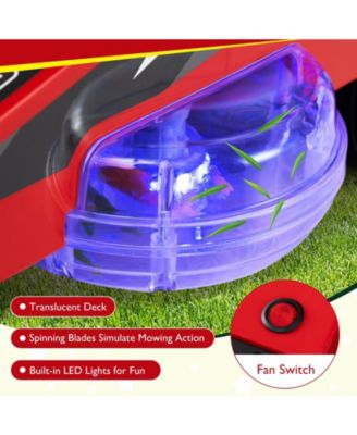 12V Ride on Lawn Mower for Kids with Dual Control Sticks and LED Lights