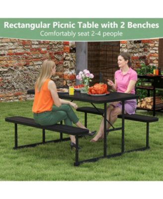 Outdoor Picnic Table Bench Set for 2–4 People, Rectangular