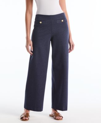 Petite Indigo Denim Wide-Leg Pants