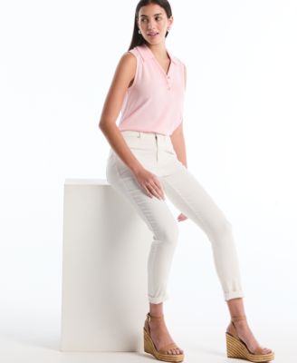 Petite Sleeveless Polo Top
