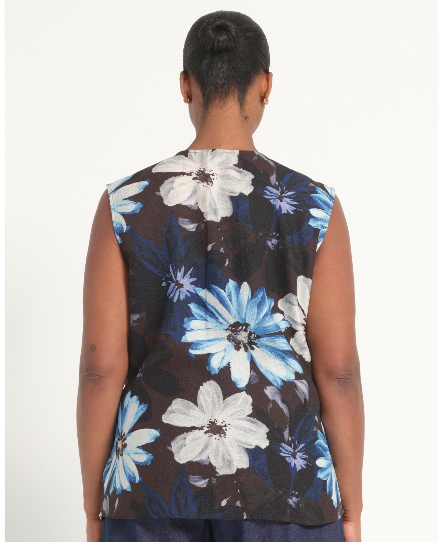 Plus Size Aveline Floral Tie-Front Sleeveless Top