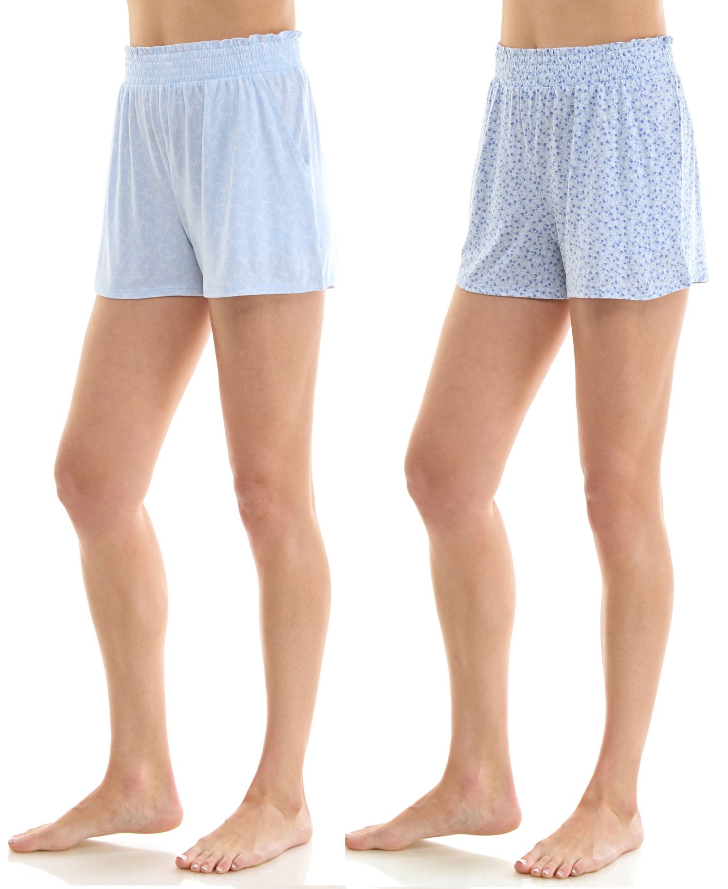 Women's Faux Smocked Pajama Shorts, 2-Pack