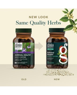 Adrenal Health Nightly Restore - Herbal Supplement with Ashwagandha, Magnolia Bark, Cordyceps - 120 Liquid Phyto-Caps (60 Servings)