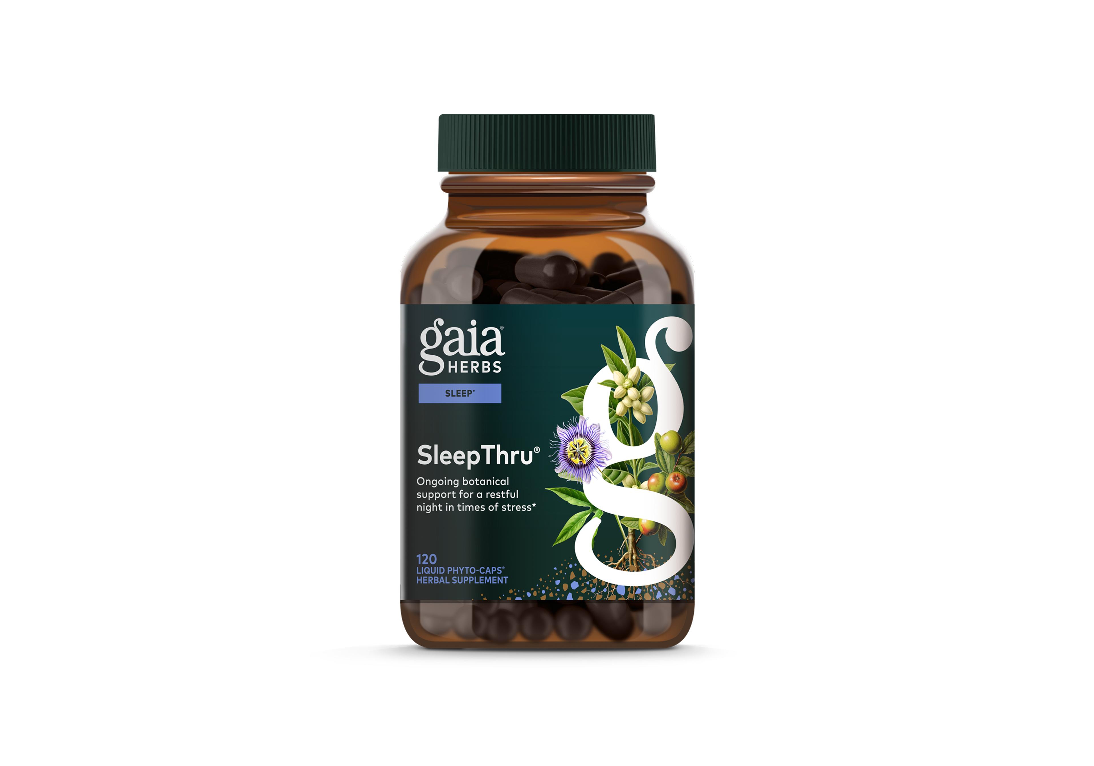 Gaia Herbs SleepThru - Natural Sleep Support Supplement with Organic Ashwagandha Root, Organic Magnolia Bark, Passionflower