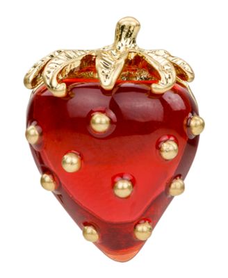 Gold-Tone Plated Strawberry Button Post Earrings