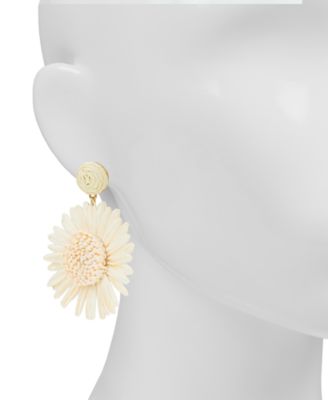 Gold-Tone Plated Sunflower Earrings