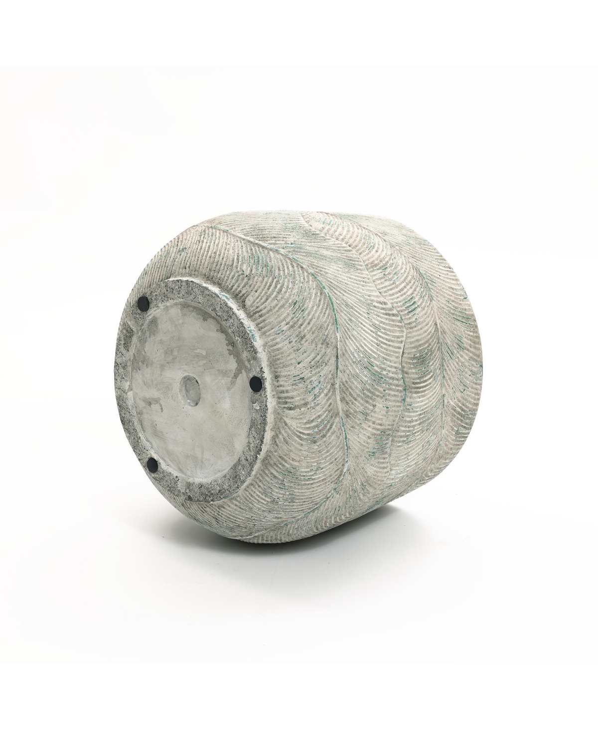 LuxenHome Rustic Multi-Color Cement 14-Inch Round Planter