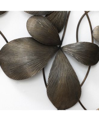 Metal Wall Art, 42” Wide Abstract Floral Decor