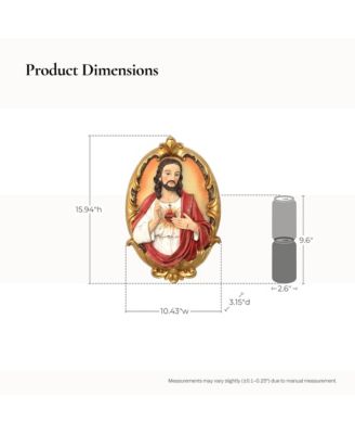 Sacred Jesus Wall Plaque, Oval Christian Home Decor Plaque for Prayer Room & Faith Display