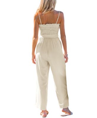 Women's Square Neck Zipper Closure Unlined Jumpsuit