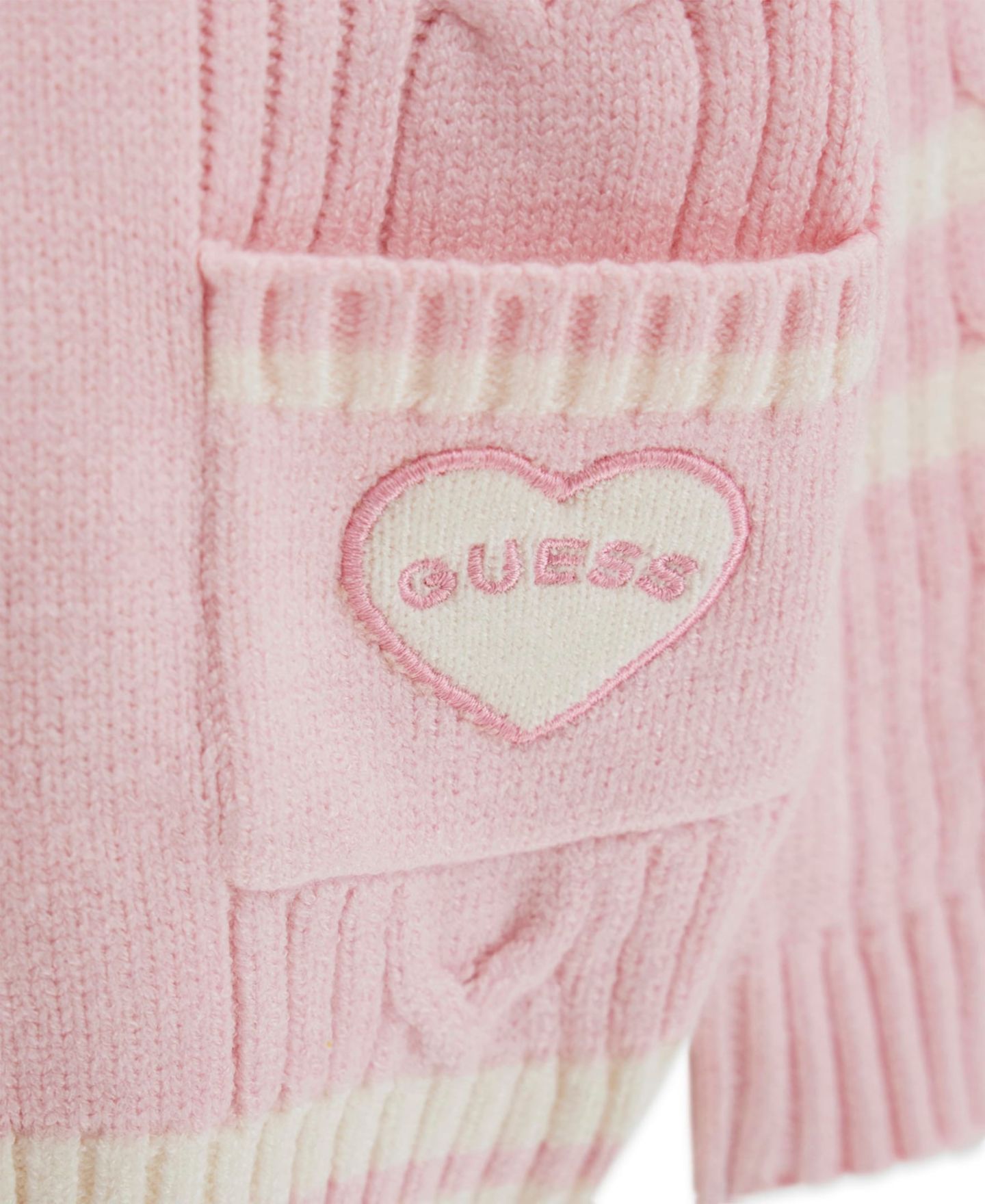 Кардиган GUESS Long-Sleeve V-Neck Cardigan Sweater для девочек-малышей, цвет: Розовый — фото 4