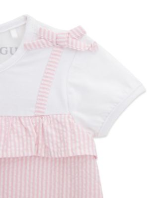 Baby Girls' Mixed Fabric Dress and Matching Bloomer