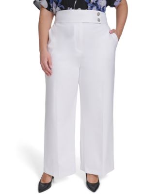 Plus Size Wide-Leg Mid-Rise Pants