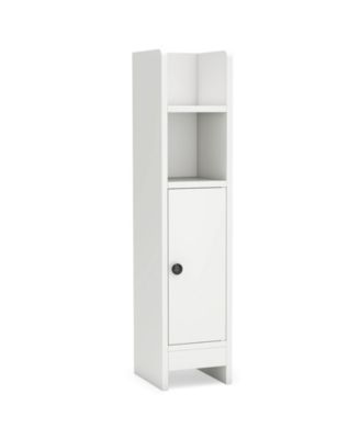 Bathroom Storage Cabinet with Adjustable Shelf 1 Door & 2 Open Shelves Living Room