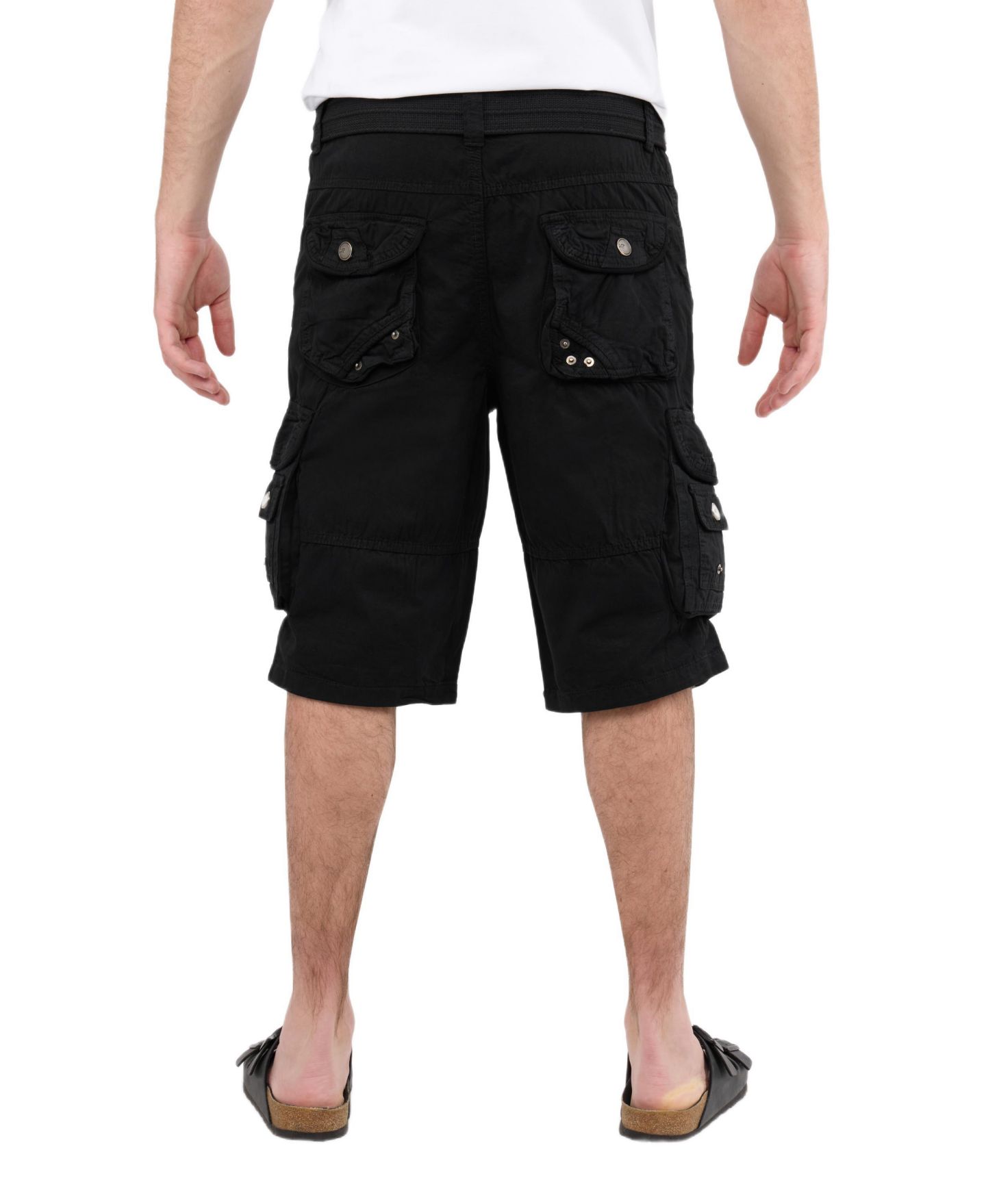 Мужские шорты XRAY Cargo Shorts Camo & Solid Colors 12.5" Inseam Knee Length Classic Fit Multi Pocket, цвет: Чёрный — фото 2
