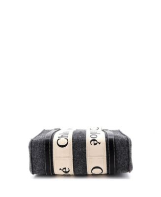 Small Woody Tote Felt with Leather and Canvas