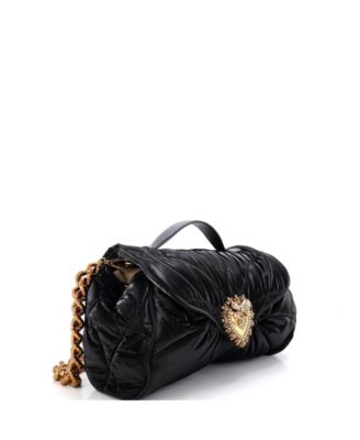 Devotion Soft Flap Chain Shoulder Bag Quilted Nylon