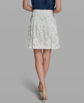 Women's Laced Pleated Midi Skirt