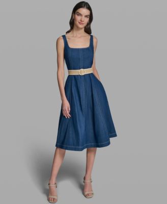 Women's Sleeveless Square Neck Tank Top Dress