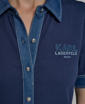 Women's Short-Sleeve Collared Knitted Polo Dress