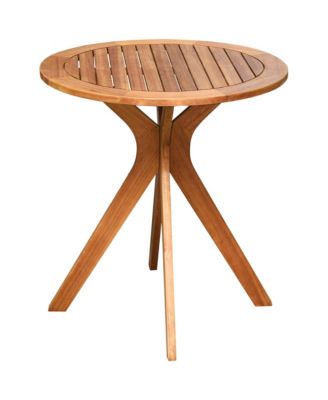 27'' Outdoor Round Table Solid Wood Coffee Side Bistro Table