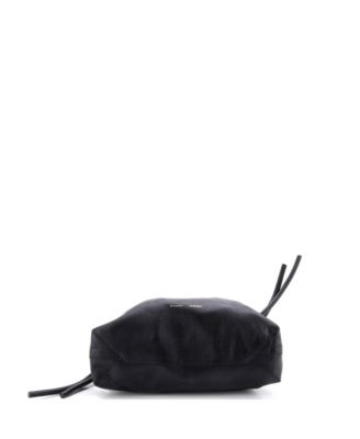 Mini Drawstring Top Handle Bag Leather