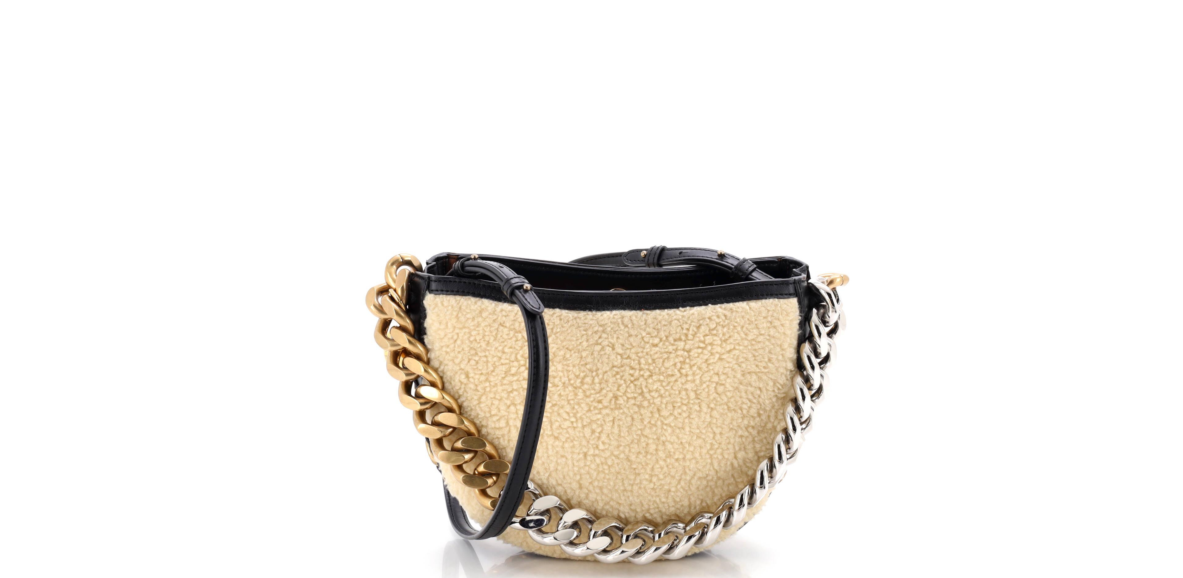 Pre-Owned Stella McCartney Small Frayme Shoulder Bag Faux Shearling and Faux Leather