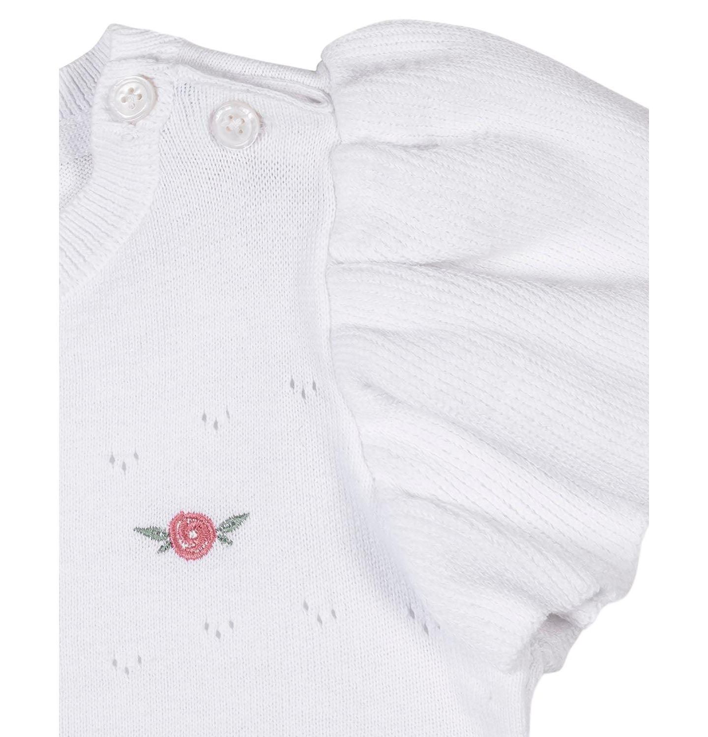 Свитер Hope & Henry Organic Ruffle Sleeve Pointelle для девочек, цвет: Белый — фото 3