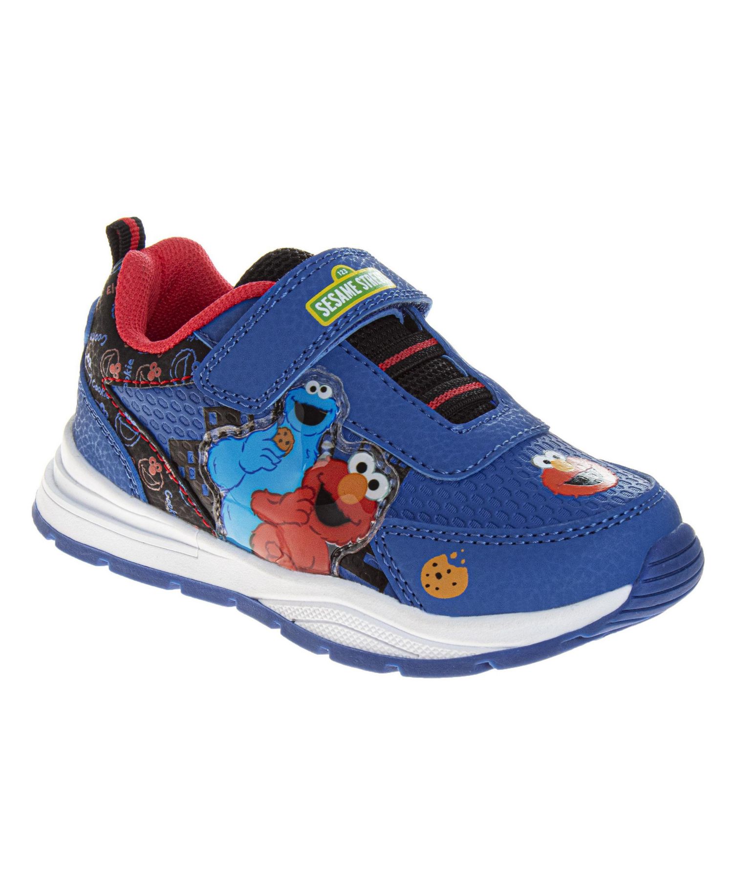 Cookie Monster Light Up Hook & Loop Fashion Sneaker Kids' Easy Hook & Loop Fun Character Design Play Ready Durable