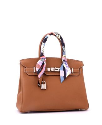 Birkin 30 Handbag Brown Togo with Palladium Hardware