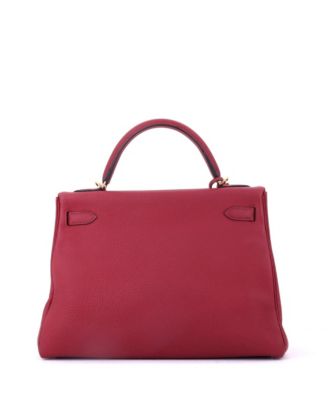 Kelly 32 Handbag Red Togo with Gold Hardware