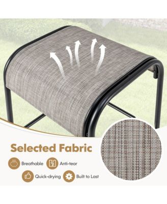 4PCS 30'' Bar Height Bistro Stools Outdoor Bar Stools w/ Breathable Fabric Seat