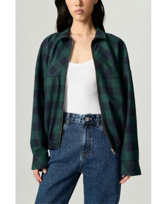 Women's Checked Zip-Front Jacket