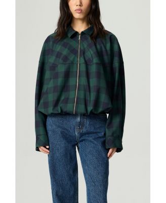 Women's Checked Zip-Front Jacket