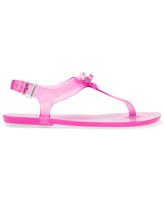 MICHAEL Women's Eva Buckle Thong Jelly Flat Sandals