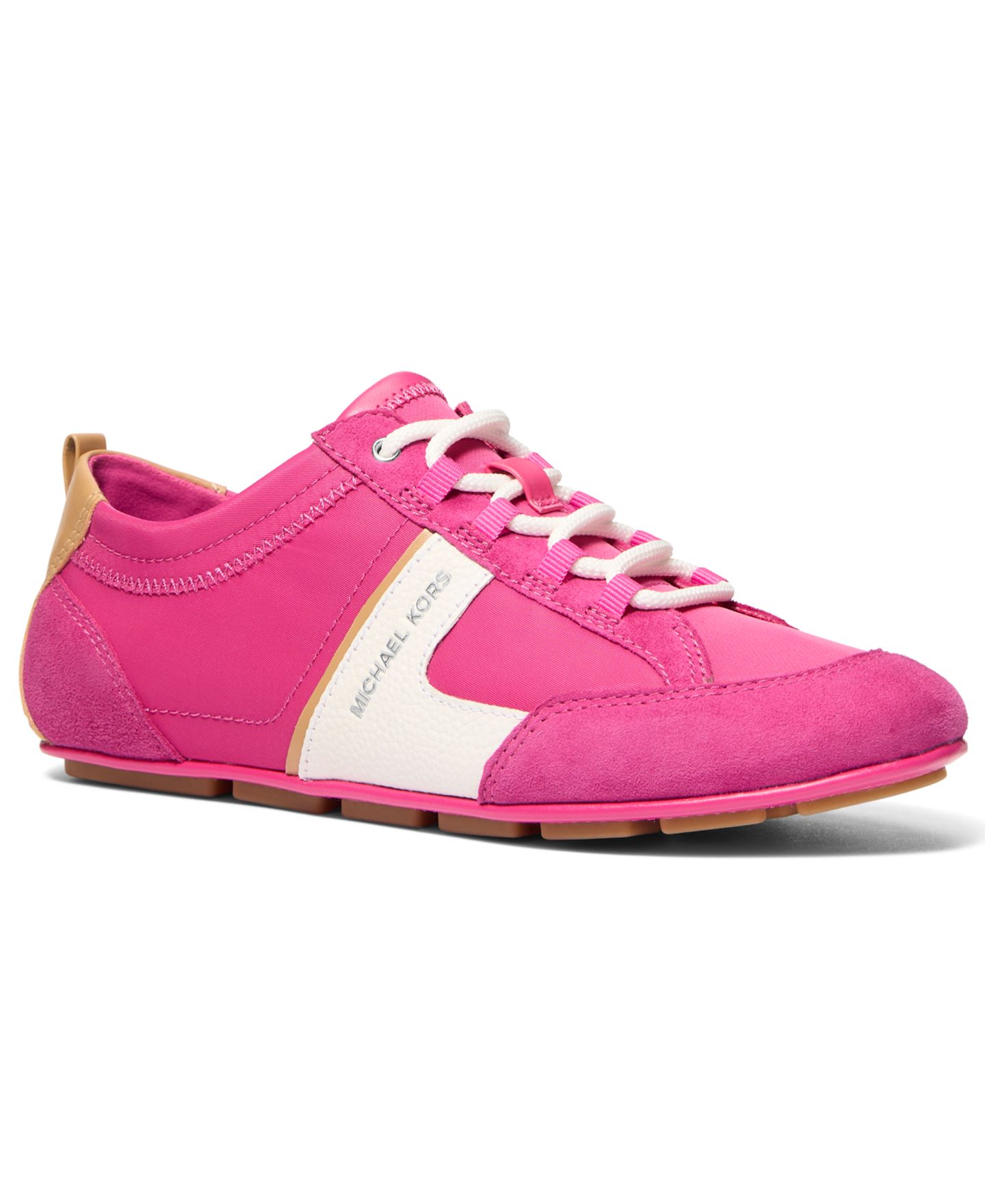 Женские кроссовки Michael Kors Keely Lace-Up Trainer, цвет: Малиновый — фото 1