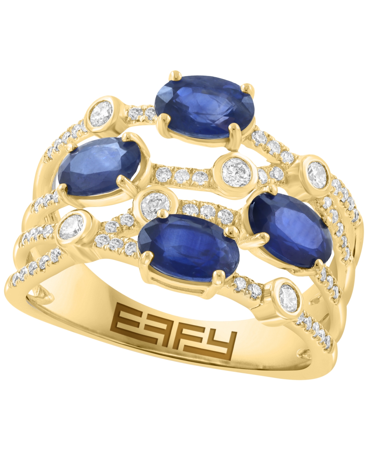 Effy Collection Sapphire 2 ct tw  Diamond 38 ct tw Ring in 14k Yellow Gold  Yellow Gold