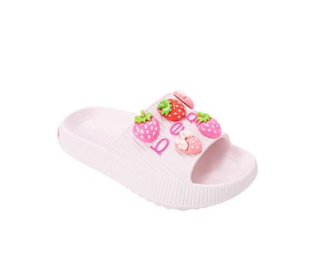Сандалии Bebe Girls EVA Slide - Lightweight Comfy Slide Sandals with Strawberry Charms для девочек, цвет: Розовый