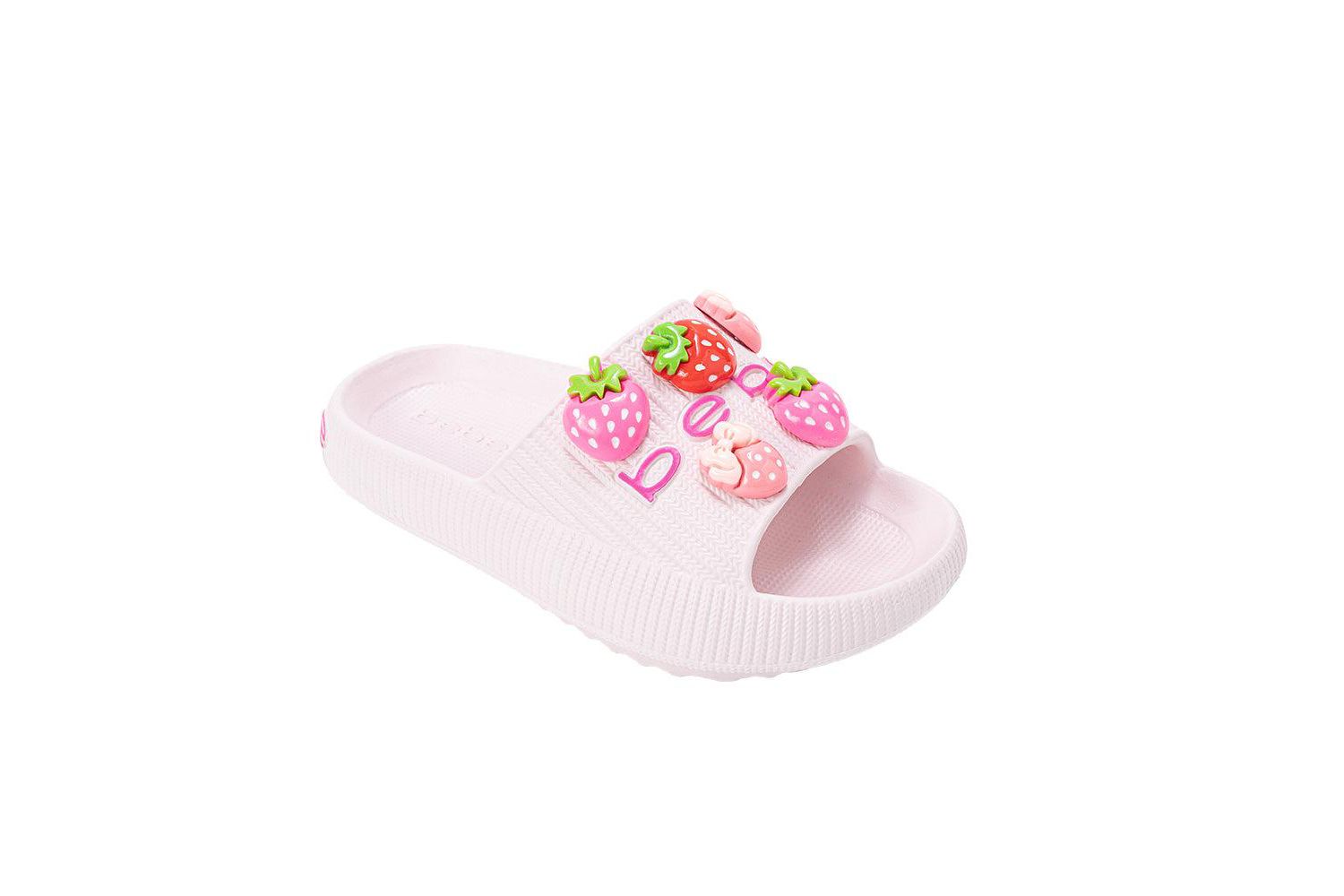 Girls Girls EVA Slide - Lightweight Comfy Slide Sandals with Strawberry Charms