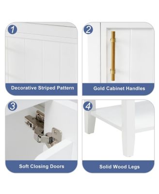 20'' Bathroom Vanity with Sink, Modern Solid Wood Cabinet, Soft Close Door & Open Shelf for Small Spaces