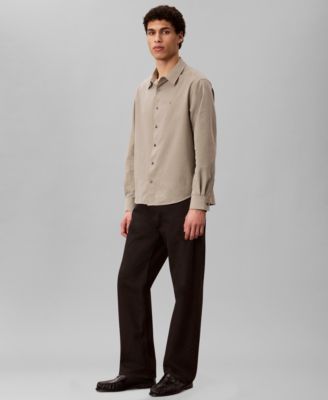 Men's Yarn-Dyed Stripe Seersucker Classic Button-Down Shirt