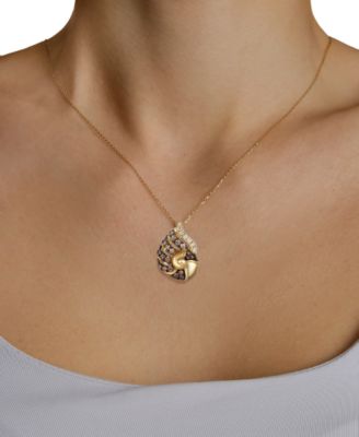Nude Diamond ( 0.15 ct. t.w.) & Chocolate Diamond (0.67 ct. t.w.) Ombre Pendant Necklace in 14k Honey Gold