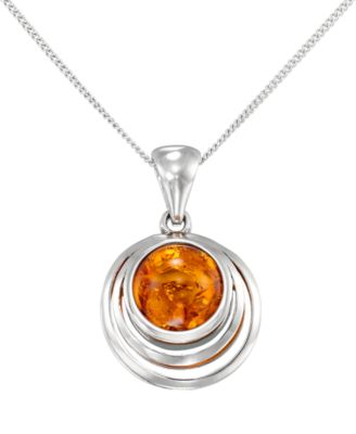 Amber Circle Pendant Necklace (4 ct. t.w.) in Sterling Silver
